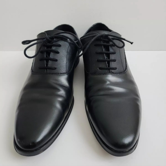 ZARA MENS DRESS BLACK DERBY CLASSIC POINTED TOE LACE UP SHOES 8 41 - Picture 2 of 9